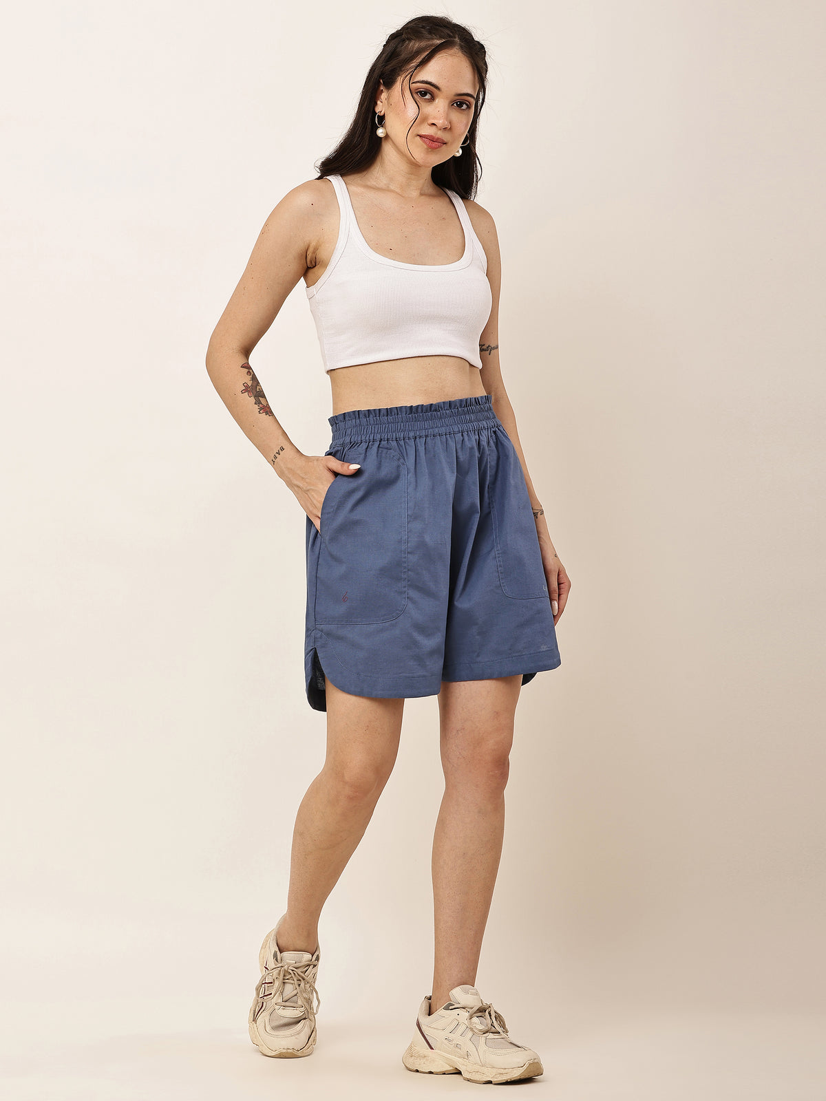 Relaxed Shorts — Steel Blue